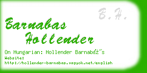 barnabas hollender business card
